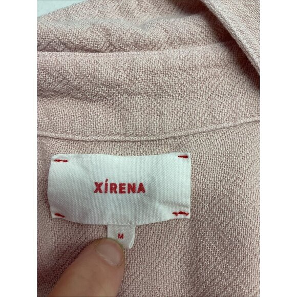 Xirena Textured Pink Button Down Shirt Career Minimalist USA Size M - Picture 4 of 9